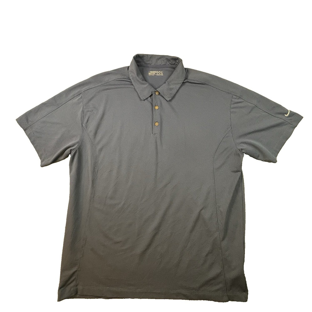 Nike Golf Men's 2XL Blue Dri-Fit SS Polo Shirt Swoosh Performance SEE DESCRIPTIO